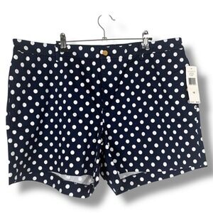 Lauren‎ Ralph Lauren Shorts Women's 18 Polka Dot Stretch Cotton Navy White
